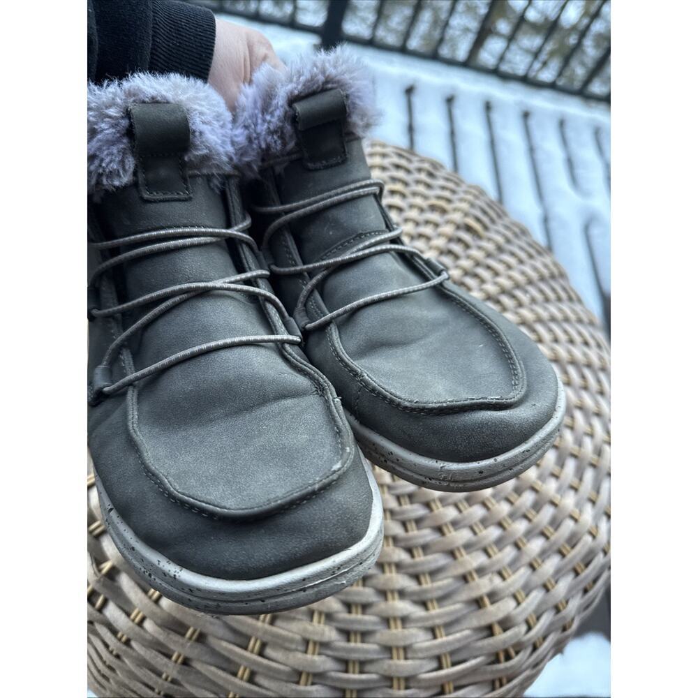 Hey Dude Eloise Boots Bootie Womens Size 8 US 39 EU Grey Shoes Recycled Leather - Picture 11 of 12